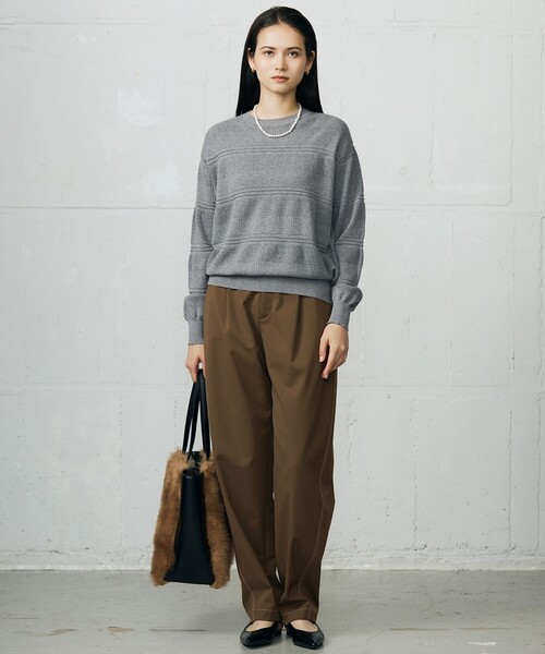 自由区(ジユウク)の「デニムライクツイルカーブテーパード パンツ(その他パンツ・レディース・ネイビー系/ダークブラウン系・32)」の6枚目の写真