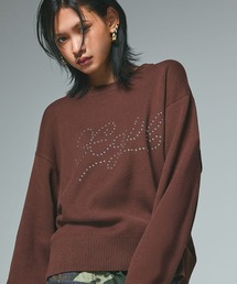 X-girl | STUDDED LOGO KNIT TOP(ニット/セーター)