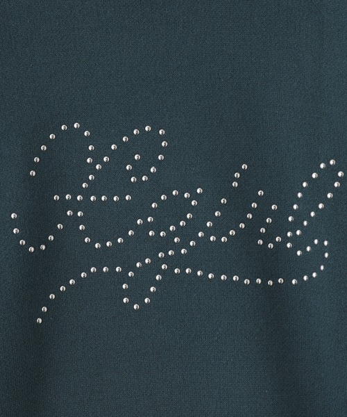 X-girl（エックスガール）の「STUDDED LOGO KNIT TOP（ニット/セーター・レディース・ブラウン/ネイビー/ブラック・ONE SIZE）」の7枚目の写真