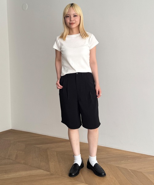 CANAL JEAN（キャナルジーン）の「ツータックサテンビッグショーツ（その他パンツ・レディース・ブラック・マルチサイズ）」の6枚目の写真