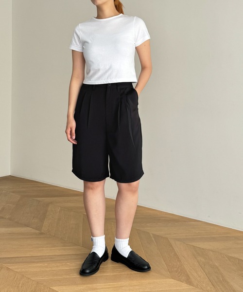 CANAL JEAN（キャナルジーン）の「ツータックサテンビッグショーツ（その他パンツ・レディース・ブラック・マルチサイズ）」の7枚目の写真