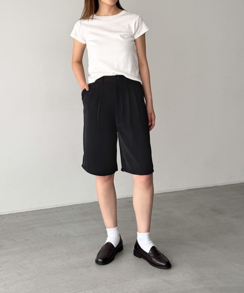 CANAL JEAN（キャナルジーン）の「ツータックサテンビッグショーツ（その他パンツ・レディース・ブラック・マルチサイズ）」の8枚目の写真