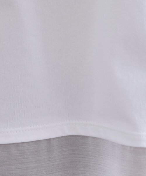 OPAQUE.CLIP(オペークドットクリップ)の「裾シアードッキングボクシーTシャツ【洗濯機洗い可】(Tシャツ/カットソー・レディース・ブラック/ホワイト・38/40)」の10枚目の写真