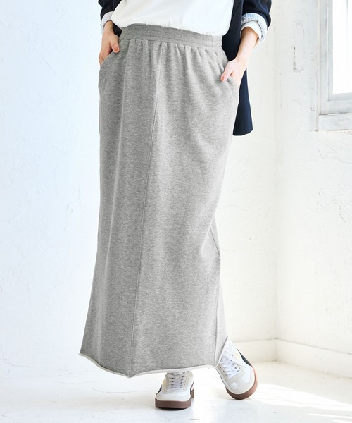 VIS（ビス）の「ミニ裏毛ナロースカート（スカート・レディース・ライトグレー/ブラック・FREE）」の6枚目の写真