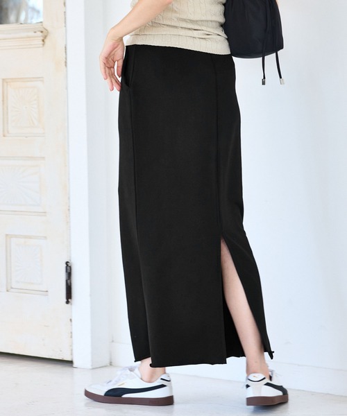 VIS（ビス）の「ミニ裏毛ナロースカート（スカート・レディース・ライトグレー/ブラック・FREE）」の10枚目の写真