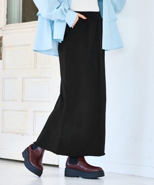 VIS（ビス）の「ミニ裏毛ナロースカート（スカート・レディース・ライトグレー/ブラック・FREE）」の12枚目の写真