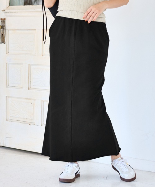 VIS（ビス）の「ミニ裏毛ナロースカート（スカート・レディース・ライトグレー/ブラック・FREE）」の13枚目の写真