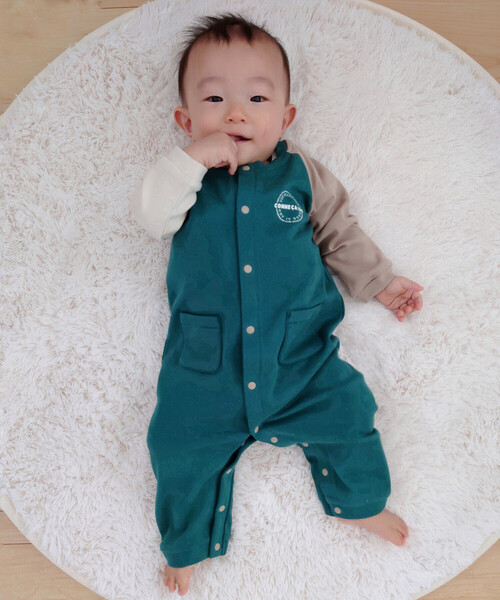 COMME CA ISM（コムサイズム）の「サークルプリントツーウェイオール（ロンパース・キッズ・グリーン/オフホワイト/ブラック/オートミール・60-80cm）」の22枚目の写真