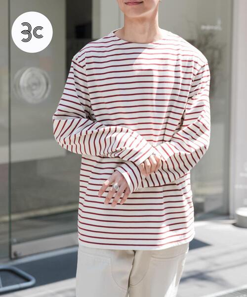 FORK&SPOON（フォークアンドスプーン）の「FORK&SPOON　ボートネックボーダー（Tシャツ/カットソー・メンズ・レッド系その他/ブラック系その他/グリーン系その他・4/5）」の3枚目の写真