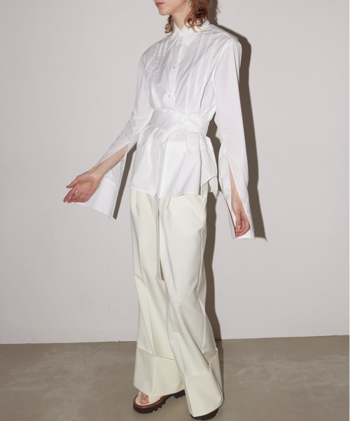 CINOH（チノ）の「DOUBLE CLOTH WIDE PANTS（その他パンツ・レディース・アイボリー・36）」の4枚目の写真