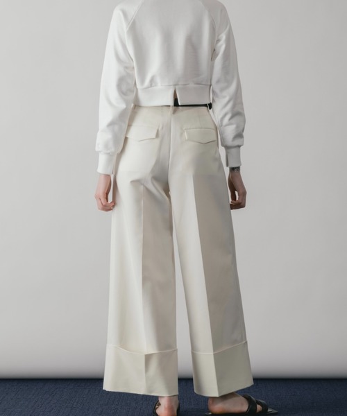 CINOH（チノ）の「DOUBLE CLOTH WIDE PANTS（その他パンツ・レディース・アイボリー・36）」の6枚目の写真