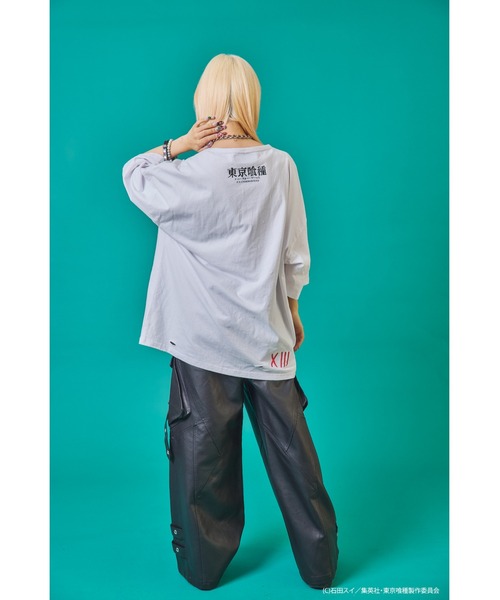 Revo.（レボ）の「『東京喰種 トーキョーグール』×『P.N UNDERGROUND ピー エヌ アンダーグラウンド』コラボ / 鈴屋什造（すずや じゅうぞう） グラフィックプリント ダメージ加工 Tシャツ（Tシャツ/カットソー・メンズ・グレー系/ホワイト/ブラック・M/L/44/46）」の11枚目の写真