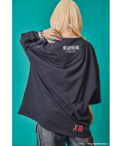 Revo.（レボ）の「『東京喰種 トーキョーグール』×『P.N UNDERGROUND ピー エヌ アンダーグラウンド』コラボ / 鈴屋什造（すずや じゅうぞう） グラフィックプリント ダメージ加工 Tシャツ（Tシャツ/カットソー・メンズ・グレー系/ホワイト/ブラック・M/L/44/46）」の13枚目の写真