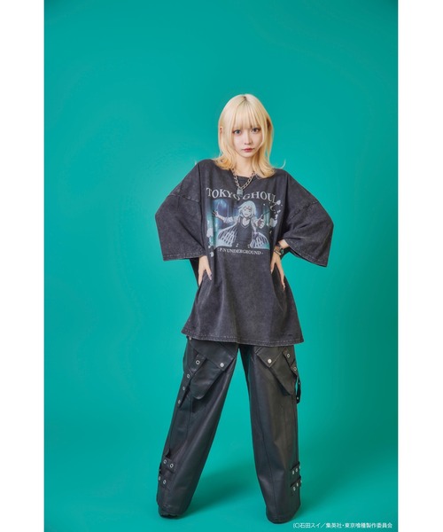 Revo.（レボ）の「『東京喰種 トーキョーグール』×『P.N UNDERGROUND ピー エヌ アンダーグラウンド』コラボ / 鈴屋什造（すずや じゅうぞう） グラフィックプリント ダメージ加工 Tシャツ（Tシャツ/カットソー・メンズ・グレー系/ホワイト/ブラック・M/L/44/46）」の19枚目の写真