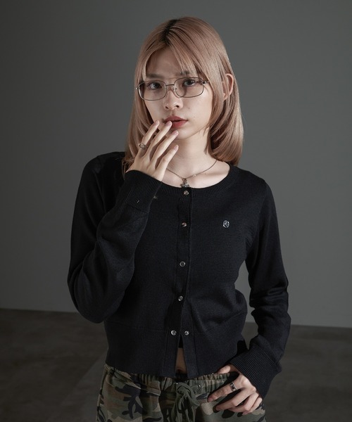 apres jour mignon(アプレジュールミニョン)の「メタルプレートクロップドカーディガン【ZOZOTOWN限定アイテム】(カーディガン/ボレロ・レディース・ブラック/グレー/ブラック系その他/杢グレー・X-LARGE/フリー)」の13枚目の写真