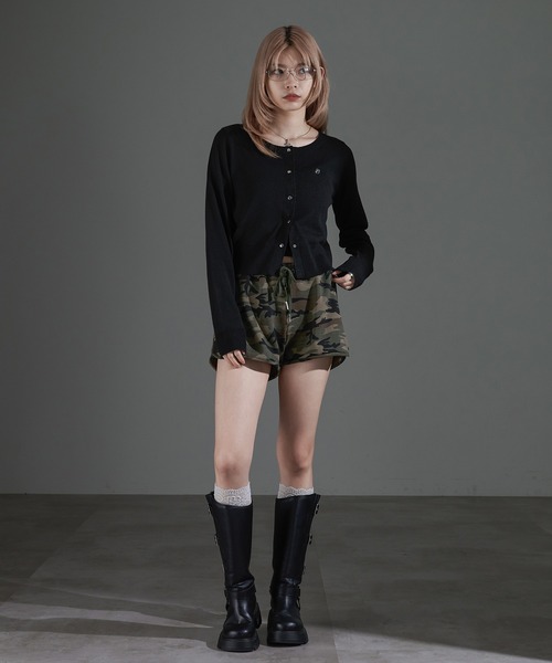 apres jour mignon(アプレジュールミニョン)の「メタルプレートクロップドカーディガン【ZOZOTOWN限定アイテム】(カーディガン/ボレロ・レディース・ブラック/グレー/ブラック系その他/杢グレー・X-LARGE/フリー)」の18枚目の写真