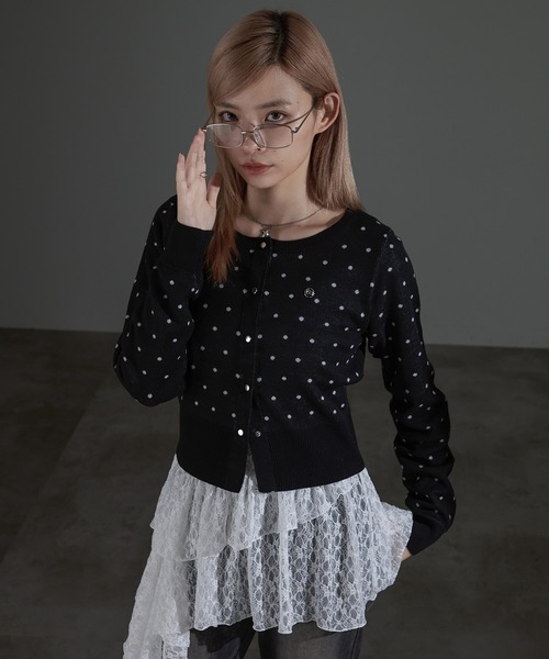 apres jour mignon(アプレジュールミニョン)の「メタルプレートクロップドカーディガン【ZOZOTOWN限定アイテム】(カーディガン/ボレロ・レディース・ブラック/グレー/ブラック系その他/杢グレー・X-LARGE/フリー)」の19枚目の写真