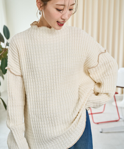 Tpon様 ワッフルライクニット Tpon様 ワッフルライクニット FREAK'S STORE/ワッフル クルー