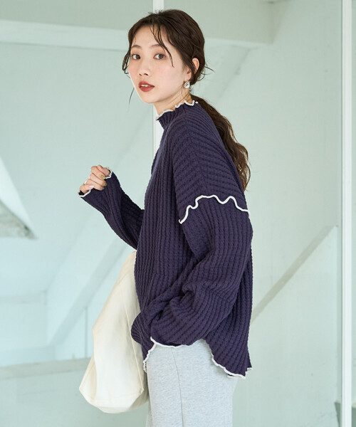 セール】限定展開 ヘビー ワッフル メロー ハイネック ニット（ニット