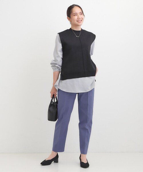 SHOO・LA・RUE(シューラルー)の「【洗濯機可/S-3L/美脚シルエット】通勤・セレモニーにも きちんと見えする ソフトスティックパンツ(その他パンツ・レディース・ブラック/ベージュ/ブルー/グレー・01/02/03/04/05)」の19枚目の写真
