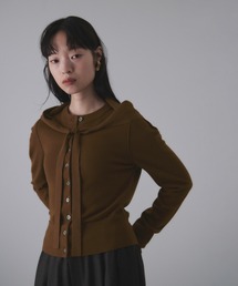 BODHI ブラウンカシミアカーディガン クラシック カシミヤ 4BAR Vネック カーディガン | Thom Browne