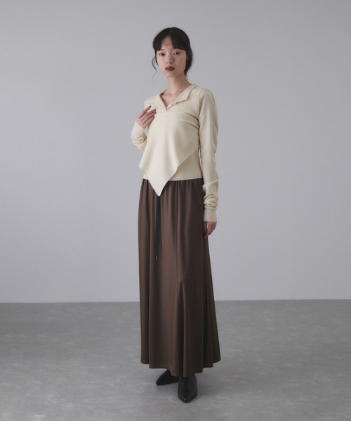 ADAM ET ROPE'（アダムエロペ）の「梳毛クルーネックカーディガンストールセット（カーディガン/ボレロ・レディース・ブラウン/グレー/イエロー/キナリ・FREE）」の7枚目の写真