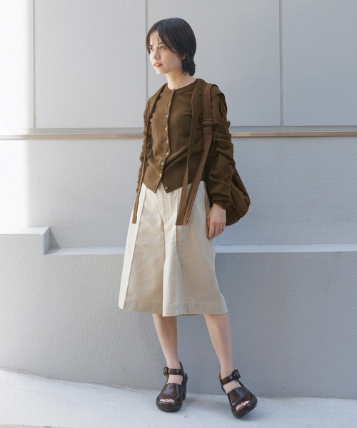 ADAM ET ROPE'（アダムエロペ）の「梳毛クルーネックカーディガンストールセット（カーディガン/ボレロ・レディース・ブラウン/グレー/イエロー/キナリ・FREE）」の19枚目の写真