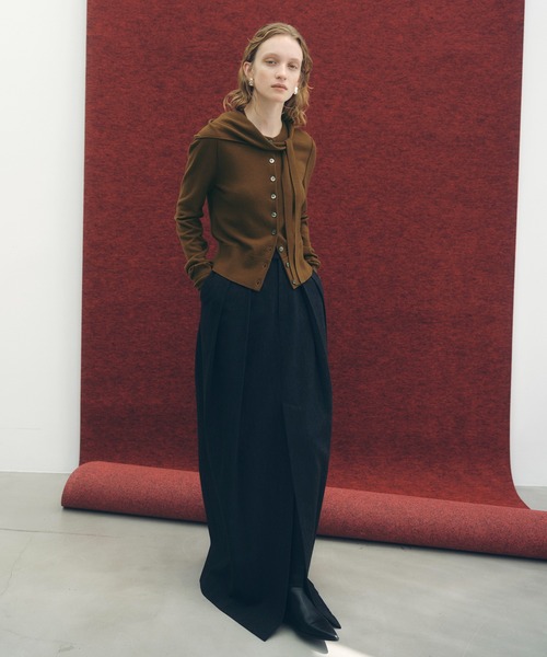 ADAM ET ROPE'（アダムエロペ）の「梳毛クルーネックカーディガンストールセット（カーディガン/ボレロ・レディース・ブラウン/グレー/イエロー/キナリ・FREE）」の22枚目の写真