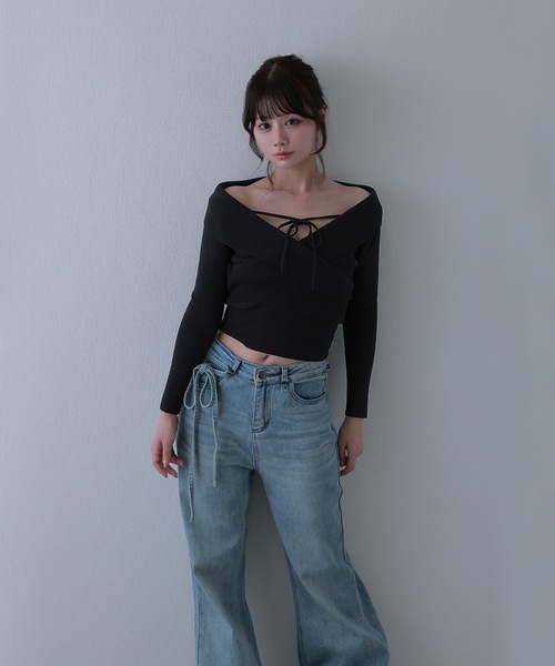 M DOLLY（エムドリー）の「semi wide serafina denim / セミワイドセラフィナデニム（デニムパンツ・レディース・ライトブルー/ブルー・M/S/XS）」の8枚目の写真