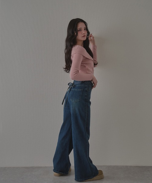 M DOLLY（エムドリー）の「semi wide serafina denim / セミワイドセラフィナデニム（デニムパンツ・レディース・ライトブルー/ブルー・M/S/XS）」の12枚目の写真