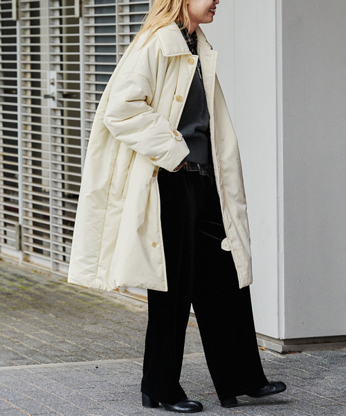 OUTDOOR PRODUCTS（アウトドアプロダクツ）の「パデットライナーステンカラーコート 撥水加工（その他アウター・レディース・ブラック/アイボリー・40/38）」の13枚目の写真