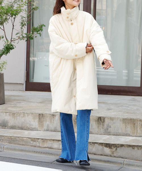 OUTDOOR PRODUCTS（アウトドアプロダクツ）の「パデットライナーステンカラーコート 撥水加工（その他アウター・レディース・ブラック/アイボリー・40/38）」の3枚目の写真