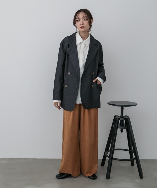 Bab（バブ）の「ダブルカラー袖リボンシャツ（シャツ/ブラウス・レディース・オフホワイト/ブルー/ブラウン・M）」の13枚目の写真