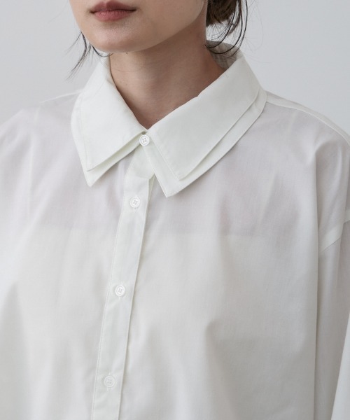 Bab（バブ）の「ダブルカラー袖リボンシャツ（シャツ/ブラウス・レディース・オフホワイト/ブルー/ブラウン・M）」の16枚目の写真