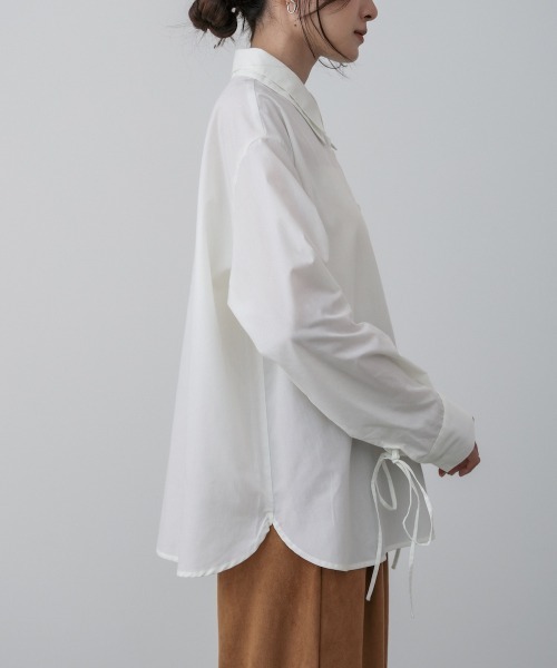 Bab（バブ）の「ダブルカラー袖リボンシャツ（シャツ/ブラウス・レディース・オフホワイト/ブルー/ブラウン・M）」の19枚目の写真