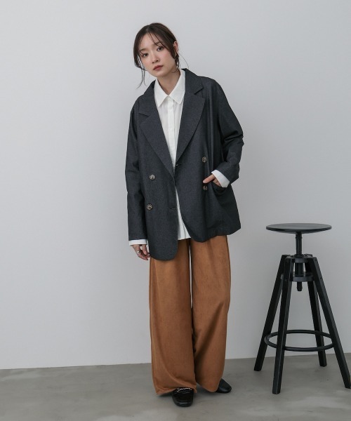 Bab（バブ）の「ダブルカラー袖リボンシャツ（シャツ/ブラウス・レディース・オフホワイト/ブルー/ブラウン・M）」の21枚目の写真