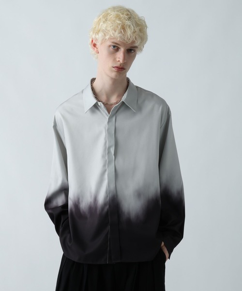 HARE(ハレ)の「グラデーションプリントシャツ(HARE)(シャツ/ブラウス・メンズ・ブラック・FREE)」の1枚目の写真