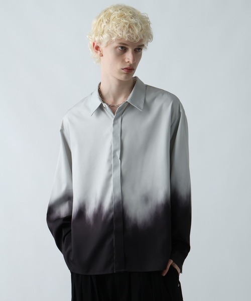 HARE(ハレ)の「グラデーションプリントシャツ(HARE)(シャツ/ブラウス・メンズ・ブラック・FREE)」の4枚目の写真