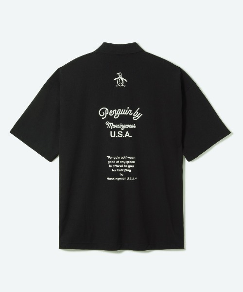 penguin BY MUNSINGWEAR(ペンギン バイ マンシングウェア)の「HIGH GAUGE POLO SHIRT 軽量吸水速乾半袖ポロシャツ ゴルフウェア(ポロシャツ・メンズ・ブラック/カーキ・M/XL/L)」の3枚目の写真