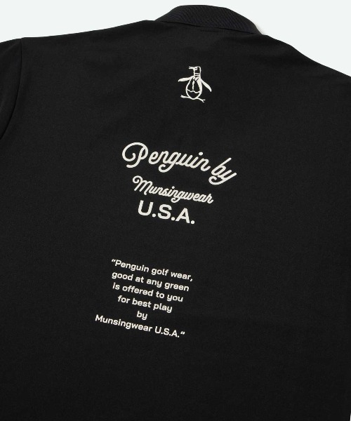 penguin BY MUNSINGWEAR(ペンギン バイ マンシングウェア)の「HIGH GAUGE POLO SHIRT 軽量吸水速乾半袖ポロシャツ ゴルフウェア(ポロシャツ・メンズ・ブラック/カーキ・M/XL/L)」の8枚目の写真