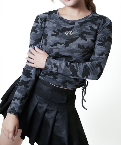 GORGE(ゴージ)の「《ムラ染め風ラメ×裾ドロスト》レディース 長袖Tシャツ プルオーバー きれいめカジュアル 春秋冬(Tシャツ/カットソー・レディース・ブラウン/グリーン/ブラック/グレー/オフホワイト・F)」の15枚目の写真