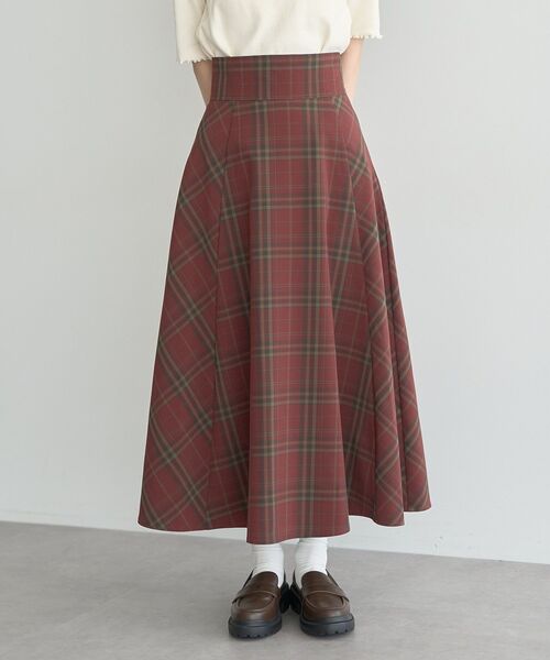 earth music&ecology（アースミュージックアンドエコロジー）の「バックレースアップチェックスカート（スカート・レディース・ネイビー/キャメル/ボルドー・M/S）」の18枚目の写真