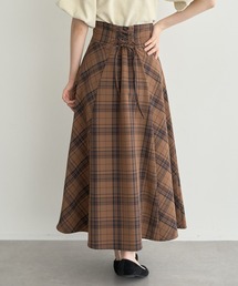 earth music&ecology | バックレースアップチェックスカート(スカート)