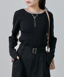 Lui's | 前後2WAY配色リブニット(ニット/セーター)