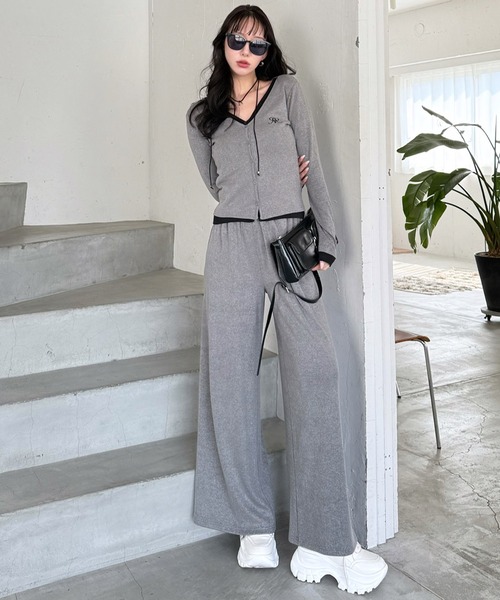 ROYAL PARTY(ロイヤルパーティー)の「レイヤード風配色カーデカットトップス(Tシャツ/カットソー・レディース・グレー/ブラック/ブラウン・FREE)」の18枚目の写真