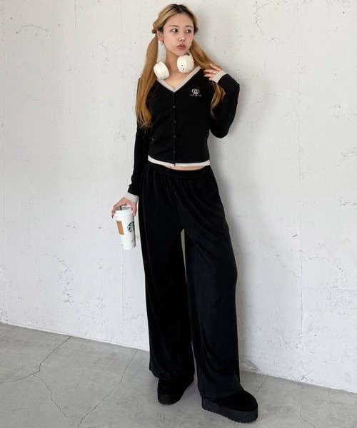 ROYAL PARTY(ロイヤルパーティー)の「レイヤード風配色カーデカットトップス(Tシャツ/カットソー・レディース・グレー/ブラック/ブラウン・FREE)」の16枚目の写真