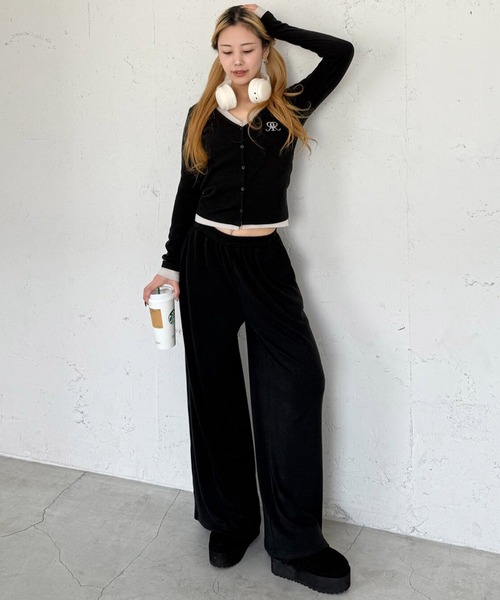 ROYAL PARTY(ロイヤルパーティー)の「レイヤード風配色カーデカットトップス(Tシャツ/カットソー・レディース・グレー/ブラック/ブラウン・FREE)」の17枚目の写真