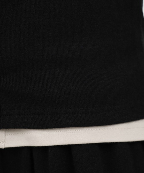 ROYAL PARTY(ロイヤルパーティー)の「レイヤード風配色カーデカットトップス(Tシャツ/カットソー・レディース・グレー/ブラック/ブラウン・FREE)」の10枚目の写真