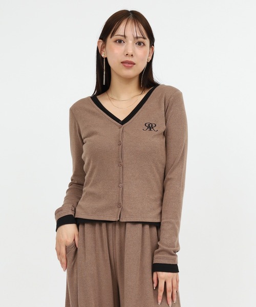 ROYAL PARTY(ロイヤルパーティー)の「レイヤード風配色カーデカットトップス(Tシャツ/カットソー・レディース・グレー/ブラック/ブラウン・FREE)」の14枚目の写真