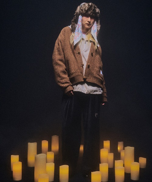 EFFECTEN（エフェクテン）の「mcg3717- Glen check china cardigan チャイナカーディガン(ef404-22)（カーディガン/ボレロ・メンズ・ブラック/ブラウン・FREE）」の4枚目の写真